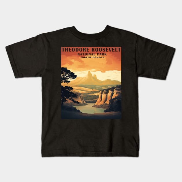 Theodore Roosevelt National Park Kids T-Shirt by Schalag Dunay Artist